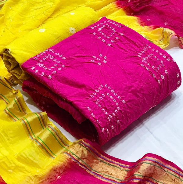Bandhani Suit 27 Fancy Cotton Bandhani Printed Dress Materials 